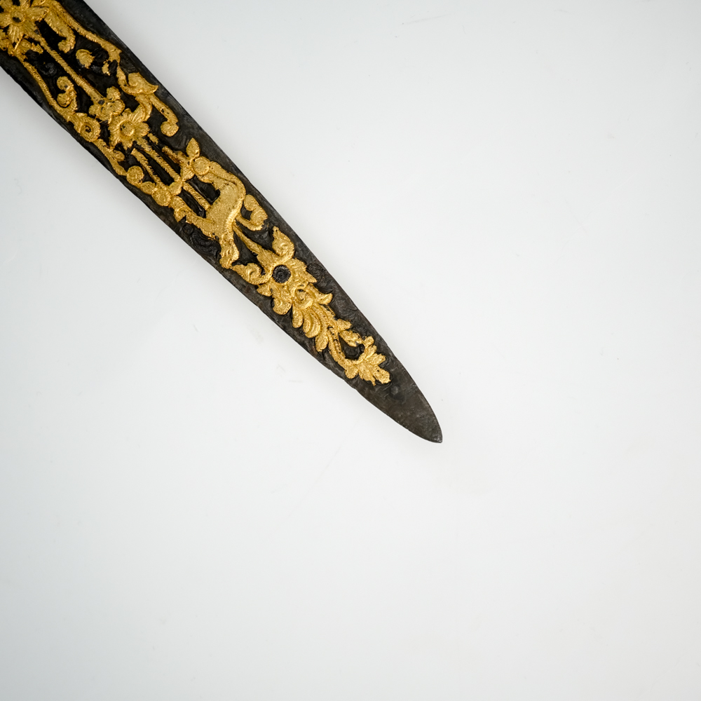 Keris Jalak Ngore Kinatah Emas Taman Sari